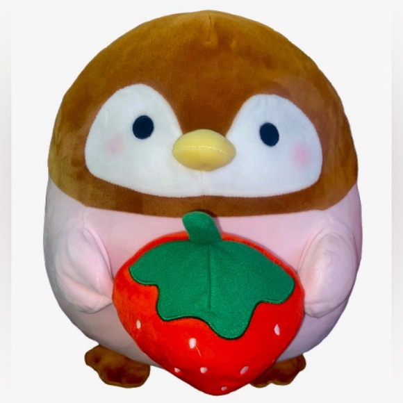 Other - Takashoji Pink Penguin Strawberry Plush  NWOT